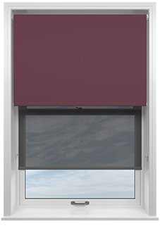 Rimini (Blackout), Plum & Optima Bracken - Double Roller Blind
